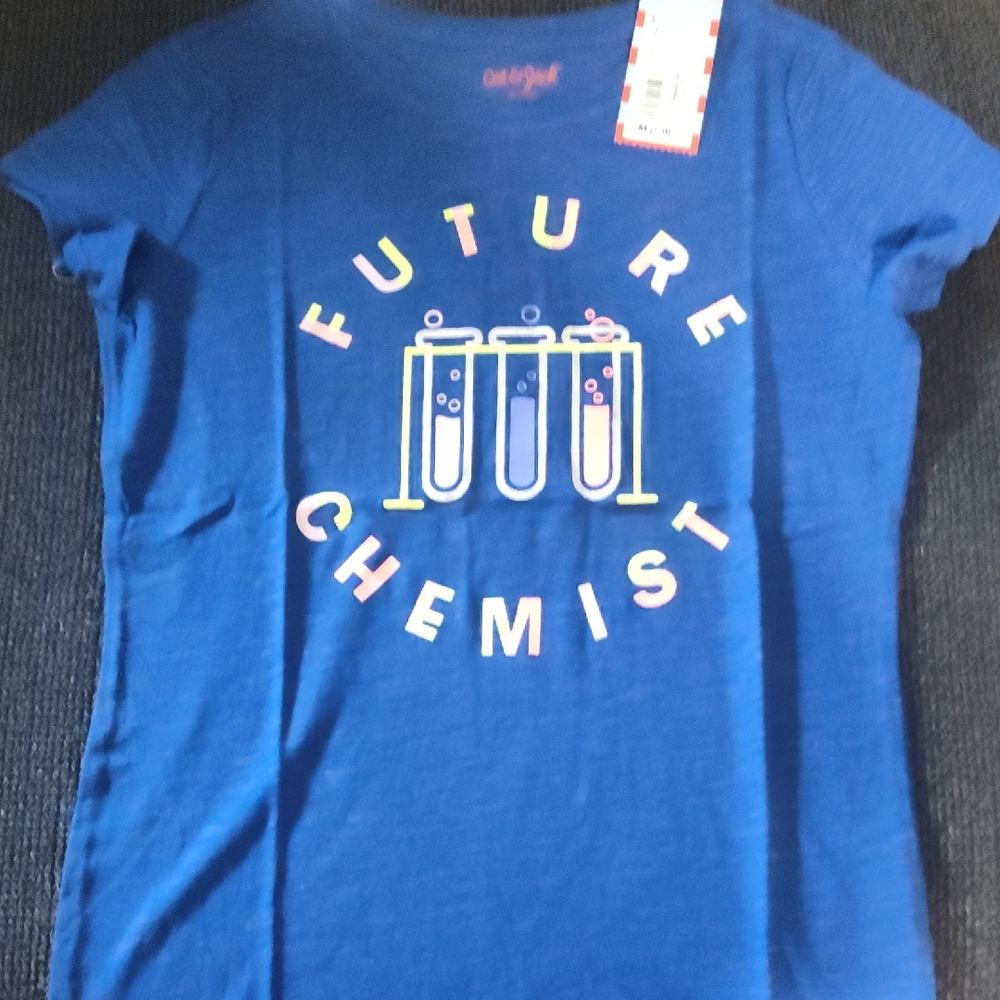 2 Cat & Jack Blue Kids Tees with Science Graphic
